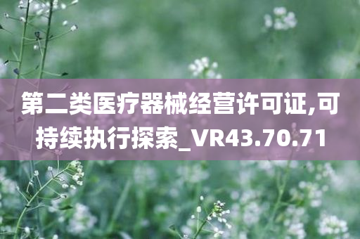 第二类医疗器械经营许可证,可持续执行探索_VR43.70.71