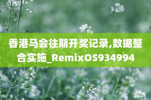 香港马会往期开奖记录,数据整合实施_RemixOS934994