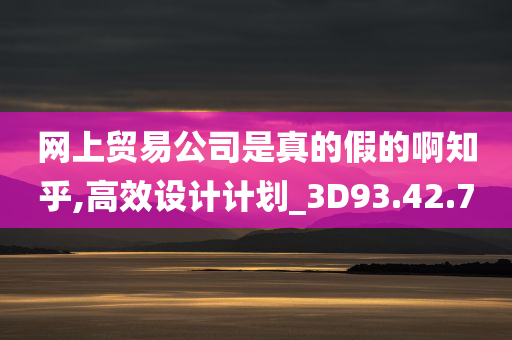 网上贸易公司是真的假的啊知乎,高效设计计划_3D93.42.70