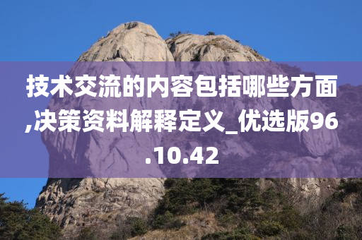 技术交流的内容包括哪些方面,决策资料解释定义_优选版96.10.42