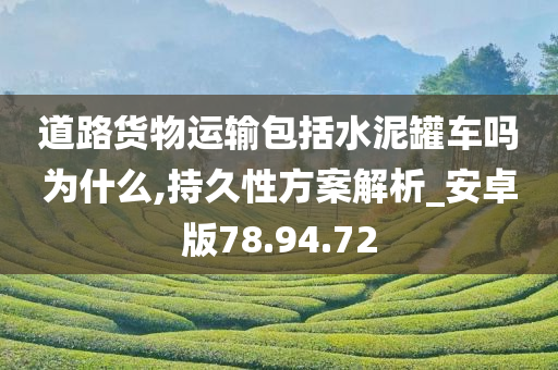 道路货物运输包括水泥罐车吗为什么,持久性方案解析_安卓版78.94.72