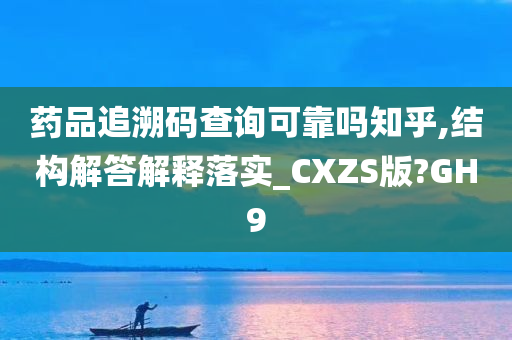 药品追溯码查询可靠吗知乎,结构解答解释落实_CXZS版?GH9