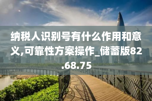 纳税人识别号有什么作用和意义,可靠性方案操作_储蓄版82.68.75