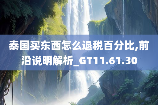 泰国买东西怎么退税百分比,前沿说明解析_GT11.61.30