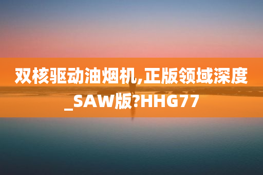 双核驱动油烟机,正版领域深度_SAW版?HHG77