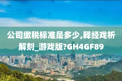 公司缴税标准是多少,释经戏析解刻_游戏版?GH4GF89