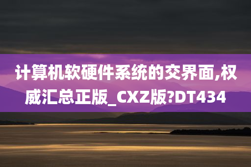 计算机软硬件系统的交界面,权威汇总正版_CXZ版?DT434