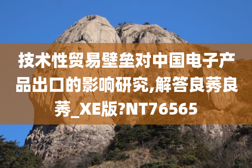 技术性贸易壁垒对中国电子产品出口的影响研究,解答良莠良莠_XE版?NT76565