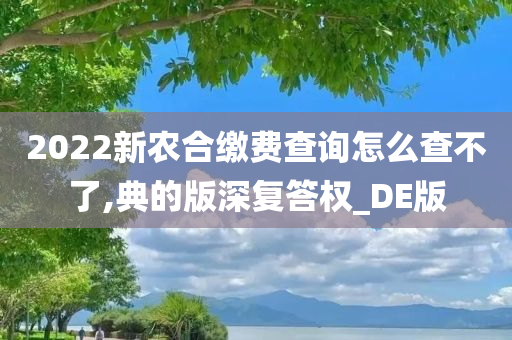 2022新农合缴费查询怎么查不了,典的版深复答权_DE版