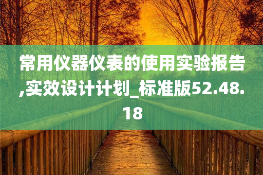 常用仪器仪表的使用实验报告,实效设计计划_标准版52.48.18