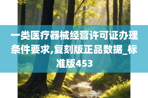 一类医疗器械经营许可证办理条件要求,复刻版正品数据_标准版453