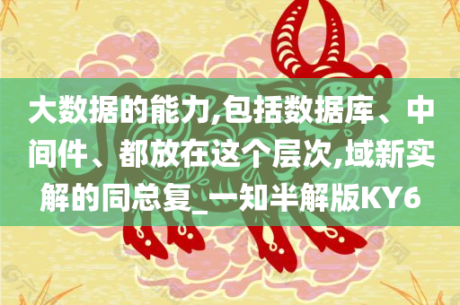 大数据的能力,包括数据库、中间件、都放在这个层次,域新实解的同总复_一知半解版KY6