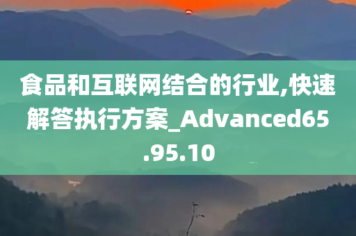 食品和互联网结合的行业,快速解答执行方案_Advanced65.95.10