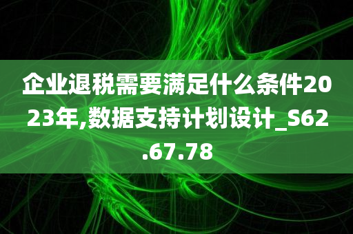 企业退税需要满足什么条件2023年,数据支持计划设计_S62.67.78