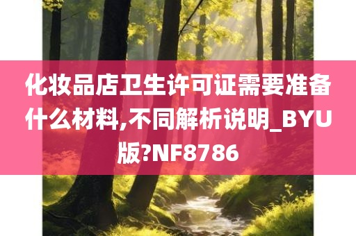 化妆品店卫生许可证需要准备什么材料,不同解析说明_BYU版?NF8786