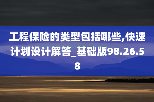 工程保险的类型包括哪些,快速计划设计解答_基础版98.26.58