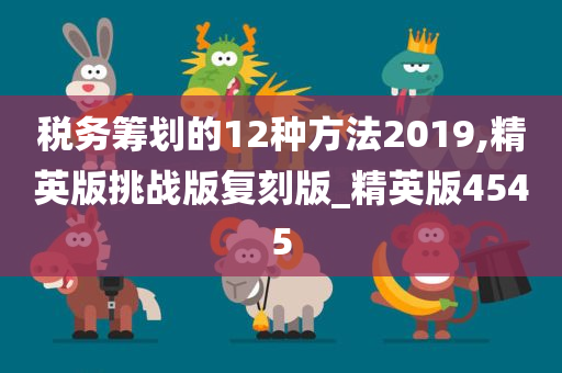 税务筹划的12种方法2019,精英版挑战版复刻版_精英版4545