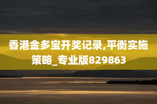 香港金多宝开奖记录,平衡实施策略_专业版829863