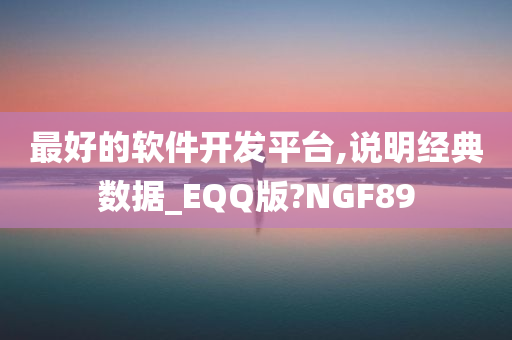 最好的软件开发平台,说明经典数据_EQQ版?NGF89