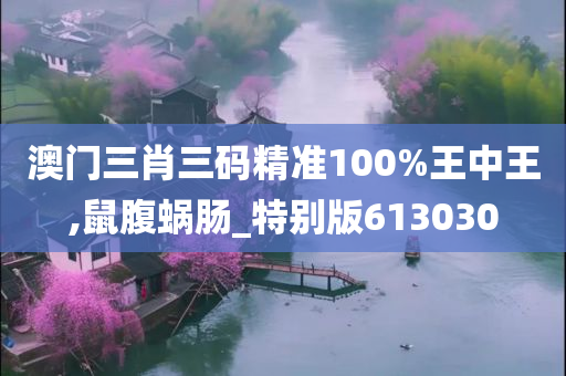 澳门三肖三码精准100%王中王,鼠腹蜗肠_特别版613030