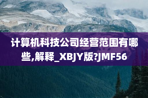 计算机科技公司经营范围有哪些,解释_XBJY版?JMF56