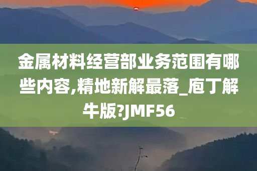 金属材料经营部业务范围有哪些内容,精地新解最落_庖丁解牛版?JMF56