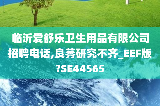 临沂爱舒乐卫生用品有限公司招聘电话,良莠研究不齐_EEF版?SE44565