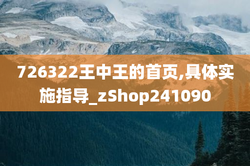 726322王中王的首页,具体实施指导_zShop241090