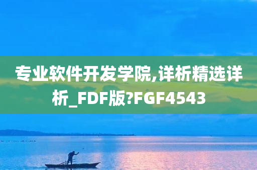 专业软件开发学院,详析精选详析_FDF版?FGF4543