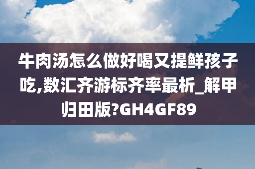 牛肉汤怎么做好喝又提鲜孩子吃,数汇齐游标齐率最析_解甲归田版?GH4GF89