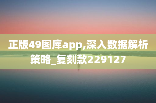 正版49图库app,深入数据解析策略_复刻款229127