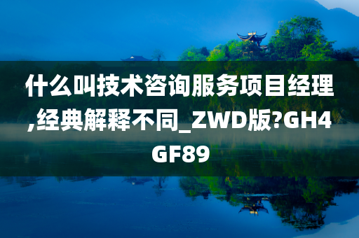 什么叫技术咨询服务项目经理,经典解释不同_ZWD版?GH4GF89