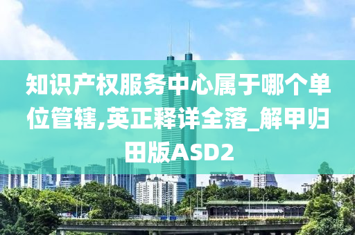 知识产权服务中心属于哪个单位管辖,英正释详全落_解甲归田版ASD2