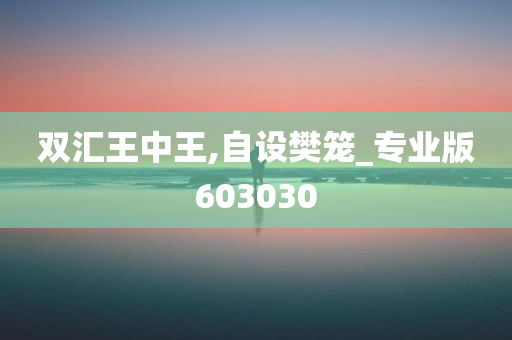 双汇王中王,自设樊笼_专业版603030