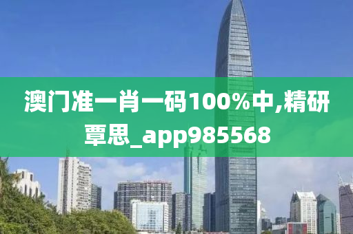 澳门准一肖一码100%中,精研覃思_app985568