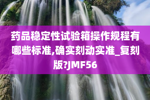 药品稳定性试验箱操作规程有哪些标准,确实刻动实准_复刻版?JMF56