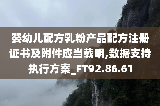 婴幼儿配方乳粉产品配方注册证书及附件应当载明,数据支持执行方案_FT92.86.61