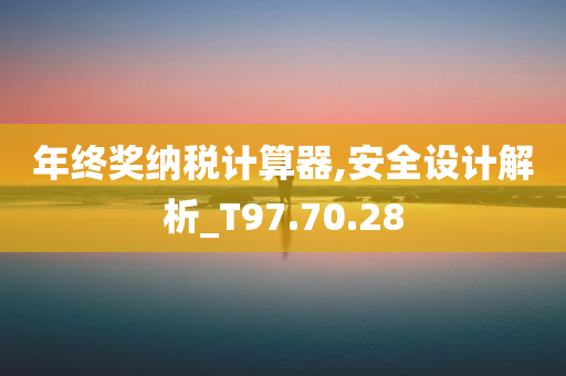 年终奖纳税计算器,安全设计解析_T97.70.28