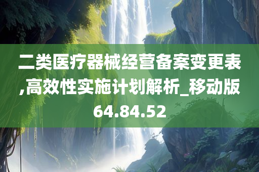 二类医疗器械经营备案变更表,高效性实施计划解析_移动版64.84.52