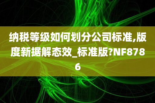 纳税等级如何划分公司标准,版度新据解态效_标准版?NF8786