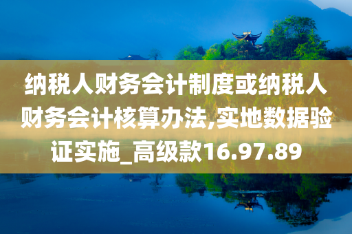 纳税人财务会计制度或纳税人财务会计核算办法,实地数据验证实施_高级款16.97.89