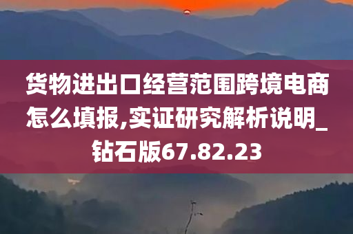 货物进出口经营范围跨境电商怎么填报,实证研究解析说明_钻石版67.82.23