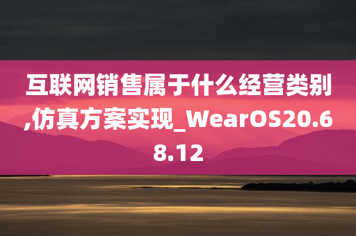 互联网销售属于什么经营类别,仿真方案实现_WearOS20.68.12