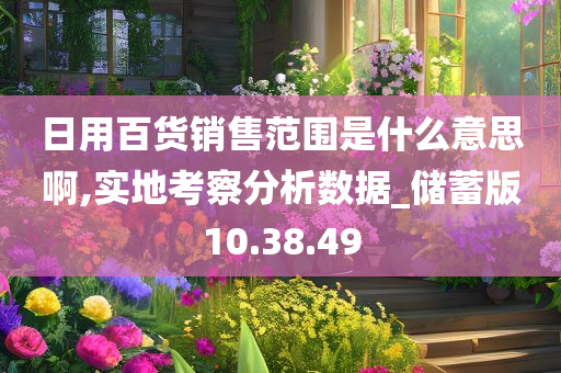 日用百货销售范围是什么意思啊,实地考察分析数据_储蓄版10.38.49