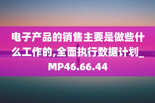 电子产品的销售主要是做些什么工作的,全面执行数据计划_MP46.66.44