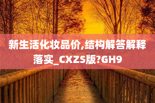 新生活化妆品价,结构解答解释落实_CXZS版?GH9