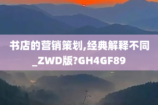 书店的营销策划,经典解释不同_ZWD版?GH4GF89