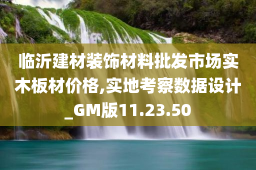 临沂建材装饰材料批发市场实木板材价格,实地考察数据设计_GM版11.23.50