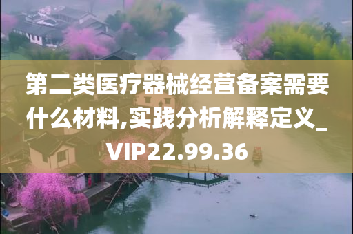 第二类医疗器械经营备案需要什么材料,实践分析解释定义_VIP22.99.36