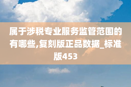 属于涉税专业服务监管范围的有哪些,复刻版正品数据_标准版453